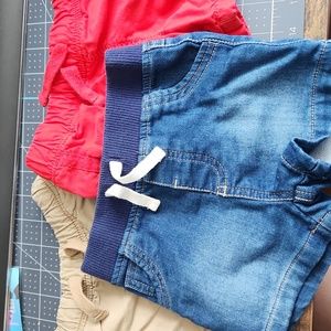 3 pairs of 3-6 months boys shorts